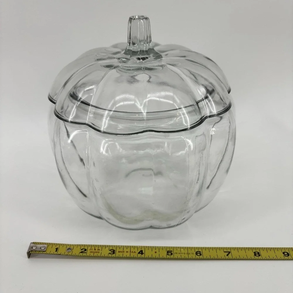 Anchor Hocking Glass Pumpkin Jar W/Lid 7.5